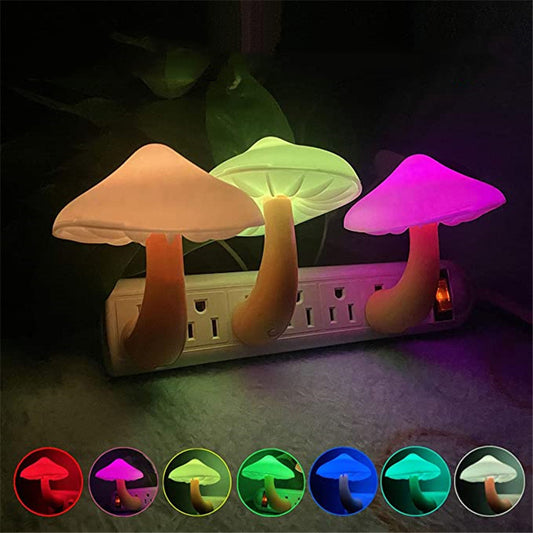 Mushroom LED Night Light – Automatic Light-Sensing Plug-in Lamp