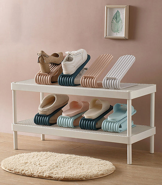 Adjustable Shoe Rack Organizer - Space-Saving Shoe Storage Slots