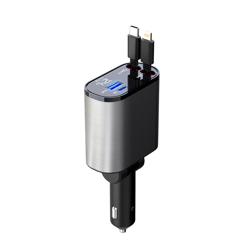 Metal Car Charger – Ultra-Fast Dual USB & Type-C PD Adapter